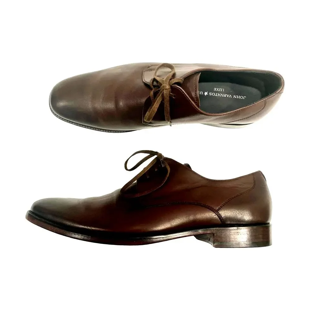 John Varvatos Luxe Lace Up Leather Oxfords Brown | Men 9.5 EUC